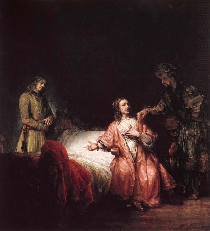Joseph is accused of Potifars wife, Rembrandt Harmensz Van Rijn